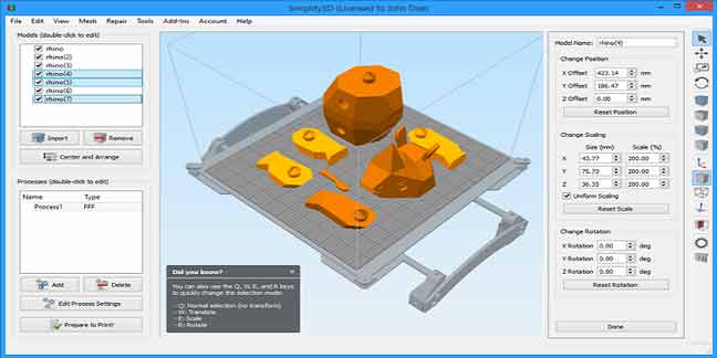 نرم افزار پرینتر سه بعدی Simplify3D